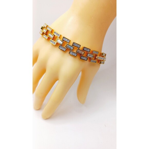 Swarovski Bangle Bracelet Swarovski swan mark pave, baguette clear crystals - Picture 4 of 8